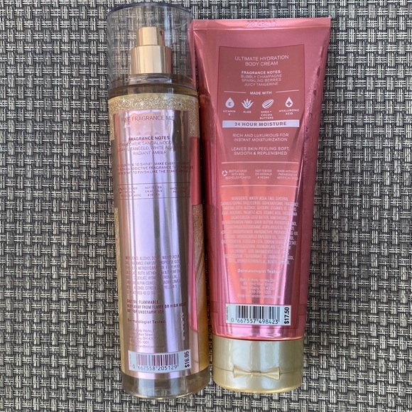 Bath & Body Works Champagne Toast Ultimate Body Cream & In The Stars Mist - Picture 2 of 11
